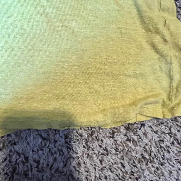 Eileen Fisher‎ Chartreuse Yellow Crew Neck Short Sleeve Tee XL Organic Linen - Image 6