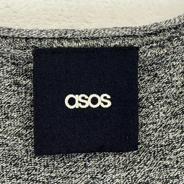 ASOS‎ Womens Gray Marl Long Sleeve Cotton T-Shirt Crew Neck Size Medium 02807490 - Image 2