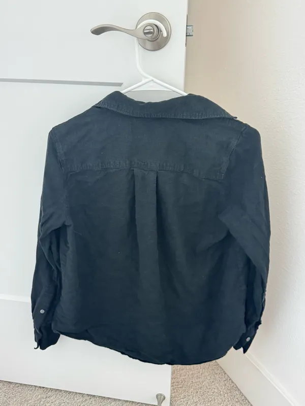 Banana Republic Black Button Up T Shirt - Image 2