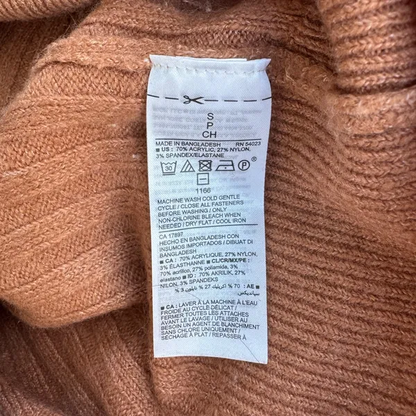 Old Navy Cognac Tan Wide Rib V Neck Cardigan Sweater Size Small - Image 7