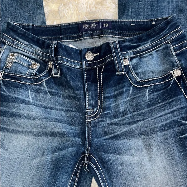 Miss Me LR Straight Leg Jeans Dark Wash 28x30 NWOT - Image 4