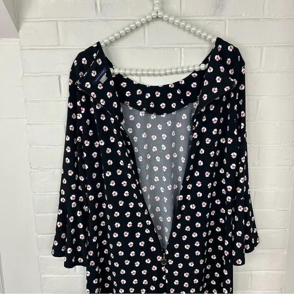 Tommy Hilfiger Floral Print Stretch Mini Bell Sleeve Dress Size 12 - Image 10