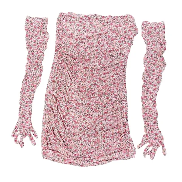 🌟SALE🌟MISCREANTS‎ x REVOLVE Cupid Ruched Mini Dress in Dusty Rose Ditsy Floral - Image 7