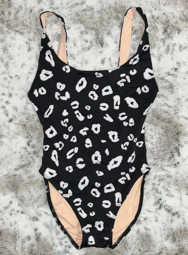 Onzie 🆕 NWOT | High Leg One Piece Swimsuit | Black White Leopard | S/M - Image 7