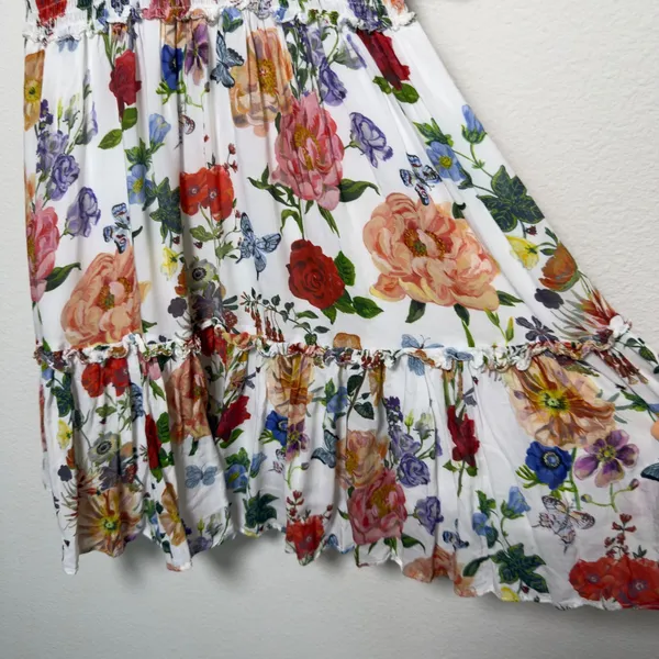 Olivaceous Women Babydoll Dress Small White Floral Butterfly Garden‎ Wedding - Image 6
