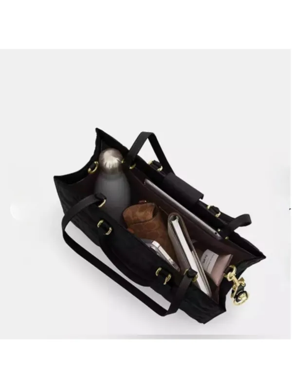 NEW Coach Maggie Tote Black Signature Embossed Leather CY672 NWT - Image 9