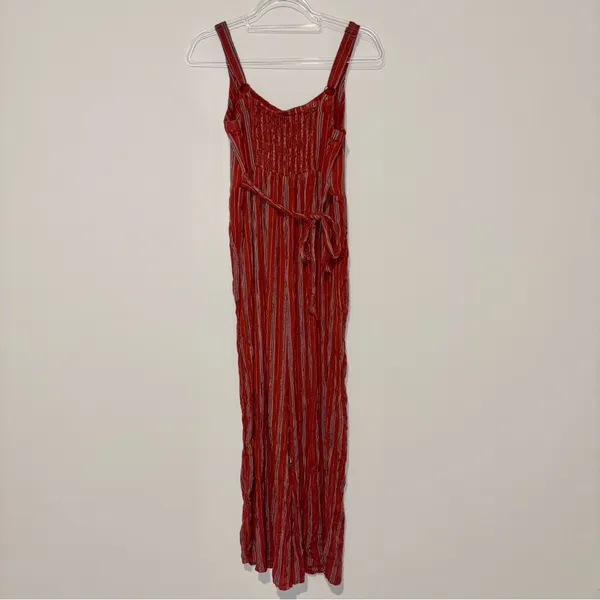 American Eagle‎ Striped wide leg jumpsuit red size medium - Image 2