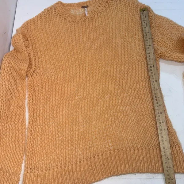 Free People Light & Lofty Coastal Loose Knit Alpaca Wool Orange Sweater Sz Small - Image 10