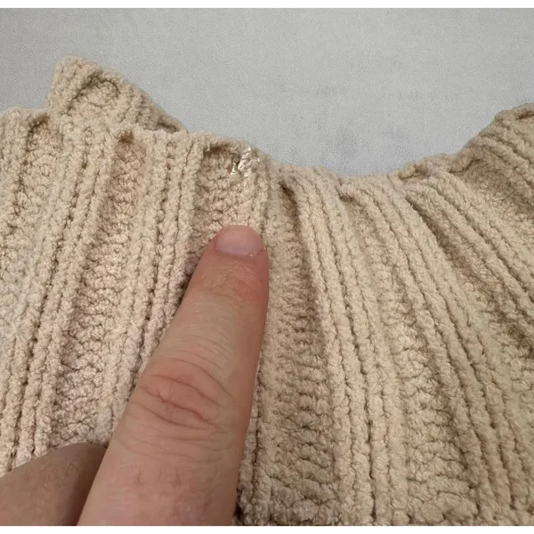 Philosophy Republic Clothing Women Beige Chenille Mock Neck Ribbed Sweater XS - Image 7