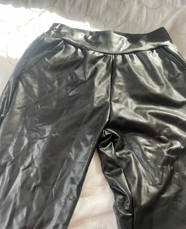 Size Medium Pleather Pants Black - Image 2
