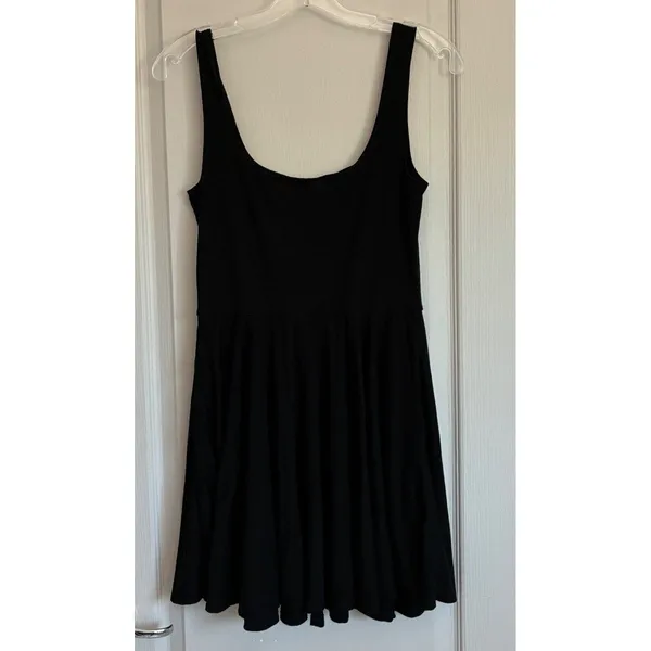 Reformation Dakota Knit Mini Dress Black Tencel‎ Lyocell Fit Flare Size M - Image 10