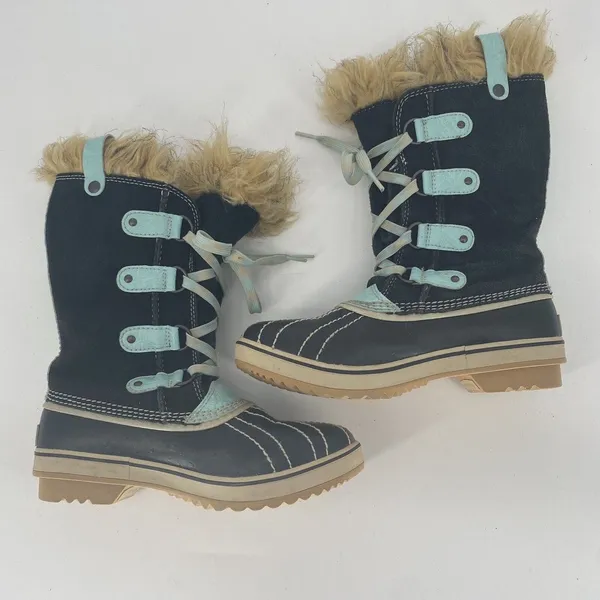 Sorel Tofino II Black Turquoise Waterproof Snow Boots Womens US 5 EU 36 - Image 4