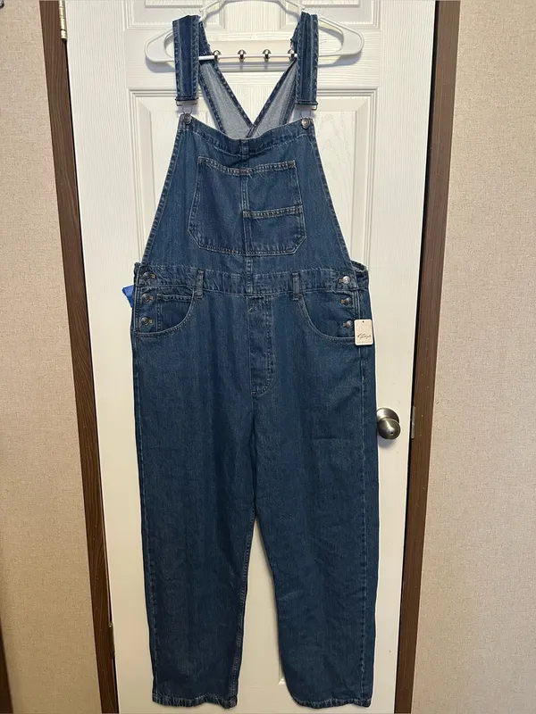 We The Free Medium Blue Denim Relaxed Overalls - Image 3
