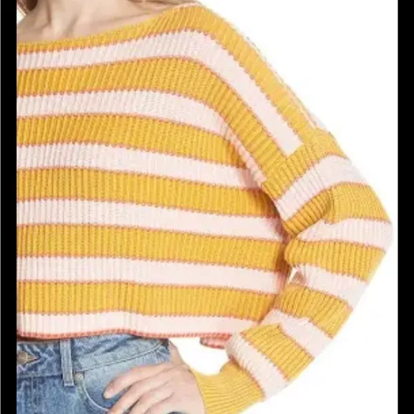 Free People Just My Stripe Sweater - Image 4