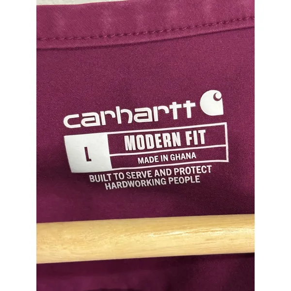 Carhartt Modern Fit Scrub Top Womens Large Purple HCA Florida Healthcare V-Neck - Image 10