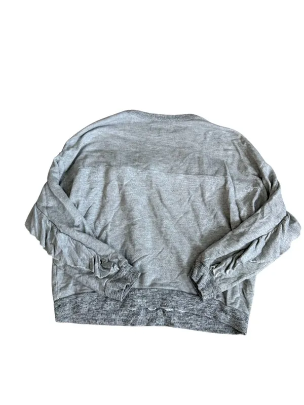 THE GREAT Gray Ruffle Crewneck Sweatshirt Size 0 - Image 3
