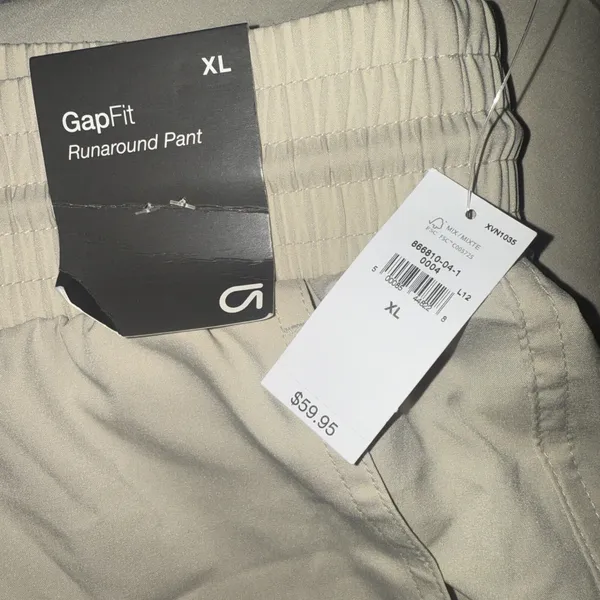 Gap Fit Runaround Pant XL NWT Khaki Athletic Lounge Gym Elastic Waist Bottoms - Image 4