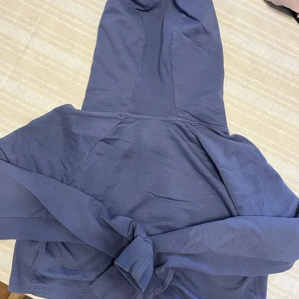 Gymshark Cropped Hoodie Sweatshirt Womens Medium Blue Athletic Workout - Image 7