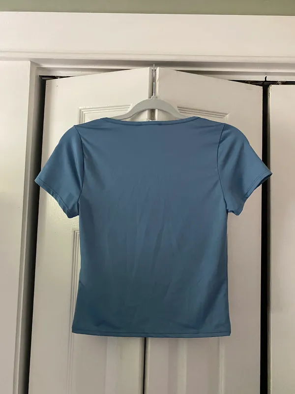 Live in the Moment Blue Crop Top - Image 3