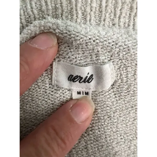 Aerie Women's Ivory Open Back Pullover Sweater Size M Casual Knit - Image 5