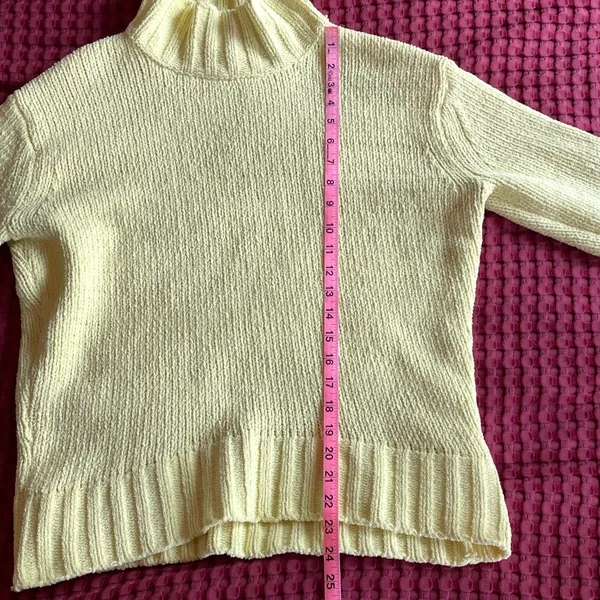 Women’s Philosophy Republic Clothing Yellow Turtleneck Sweater Ribbed Knit Size S - Image 7