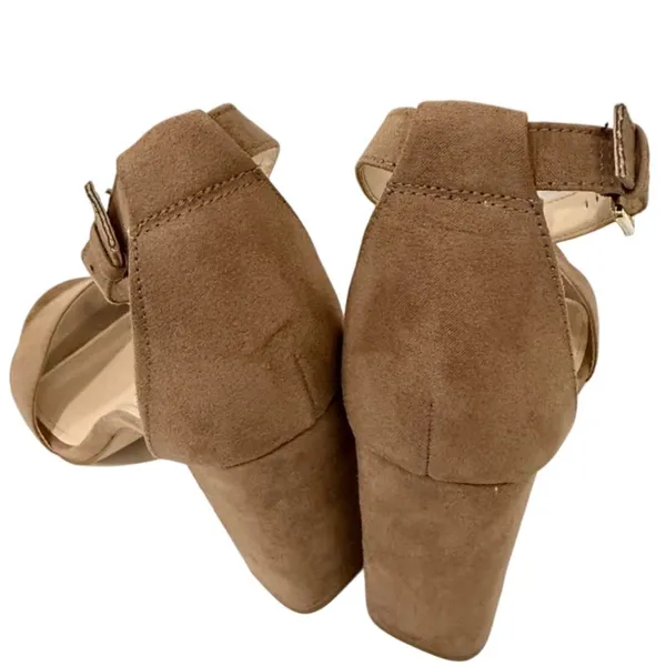 Nine West Pruce Tan Suede Block Heel Ankle Strap Sandals Size 9.5 M EUC - Image 6