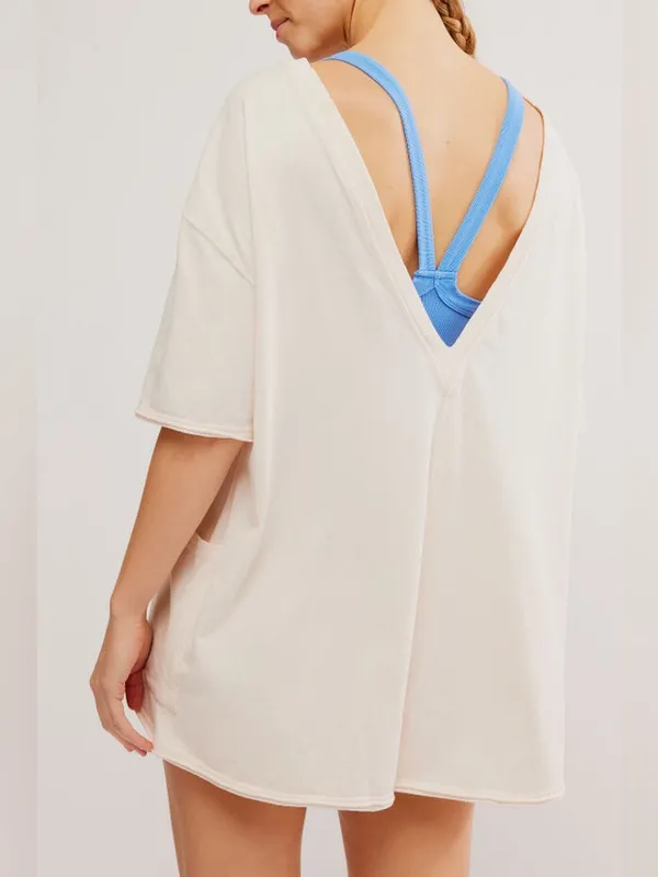 NWT Women’s Free People FP Movement Hot Shot Tee Romper Bleached Clay Size S - Image 4