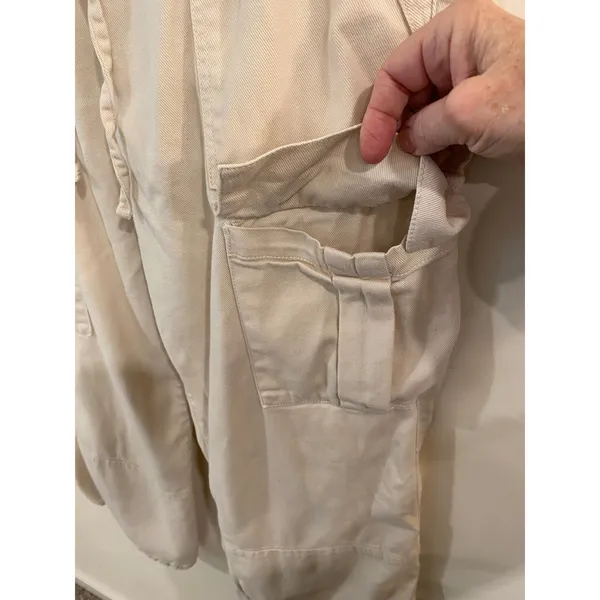 Habitual Women's Cargo Pants M Drawstring Waist Beige Normcore Minimalist - Image 3