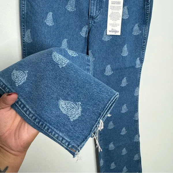 NWT WRANGLER Westward‎ 626 High Rise Bootcut Paisley Print Indigood Size 26 x 32 - Image 12
