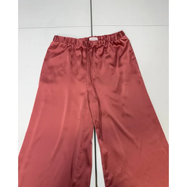 Rosetta Getty Wide Leg Satin Pull On Pants XL - Image 3
