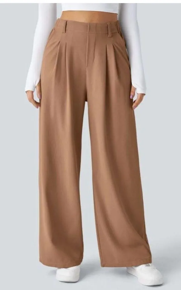 Halara Flex™ High Waisted Side Pocket Wide Leg Waffle Work Pants - Image 2