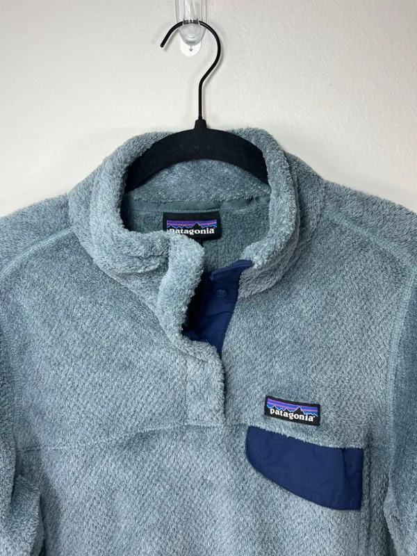 Patagonia Re Tool Snap T Pullover Blue Fleece Polartec Pockets Outdoors Sz Large - Image 2