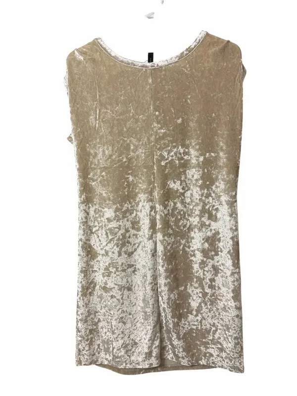 Knot Sisters Crushed Velvety Texture Champagne/Beige Shift lightweight Dress(S) - Image 8