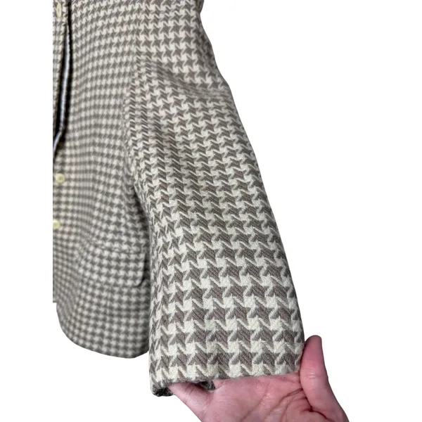 Vintage‎ Prophecy Womens Wool Blazer Houndstooth Button Front Jacket Size 12 Brown - Image 4