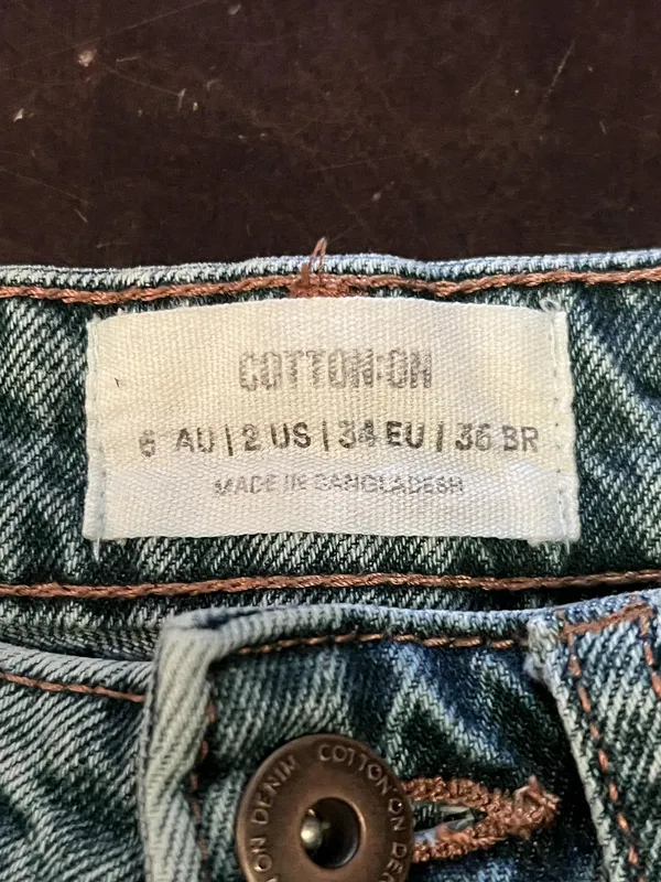 Cotton On Shorts Womens 2 Blue High Rise Mom Denim Frayed Hem Cutoff Casual - Image 3