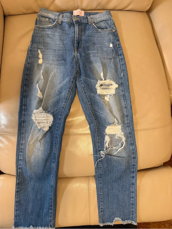 REVICE High-Rise Distressed Blue Women's Jeans - Image 2