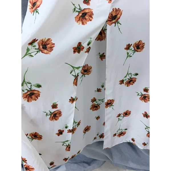 Ali & Jay White Orange Floral Ruffle‎ Peplum Maxi Dress M Wedding Guest Summer - Image 6