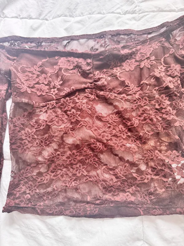 Brown lace going out top Size XS - Image 2
