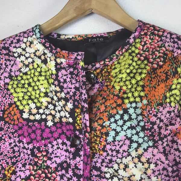 Fate womens quilted jacket floral medium coat cottagecore puffer winter preppy - Image 5