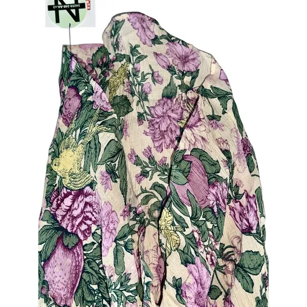 Abercrombie & Fitch Cream Green Floral Ruffle Wrap Long Midi Skirt Women Size XS - Image 4