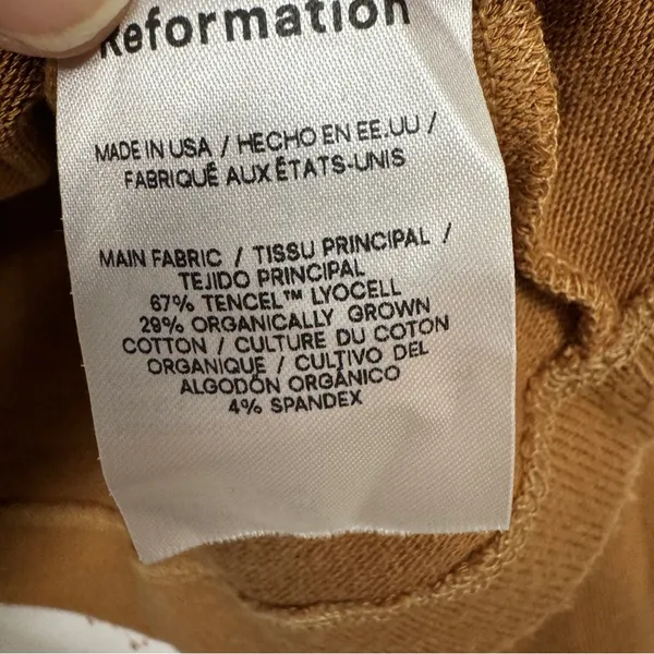 Reformation Brown Organic Cotton Blend V Neck Sweater Women S Bell Sleeve Luxury - Image 7
