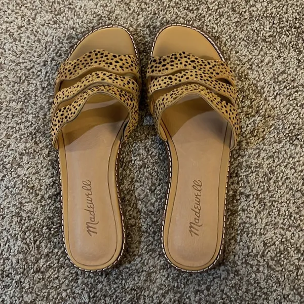 Madewell The Wave Slide Sandal in Spotted Calf Hair Size 5.5 - Image 3