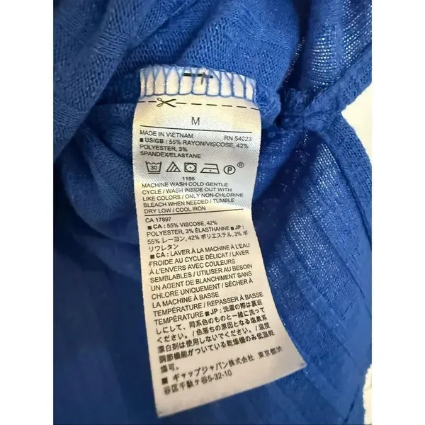 Banana Republic blue ribbed turtleneck top size M - Image 4