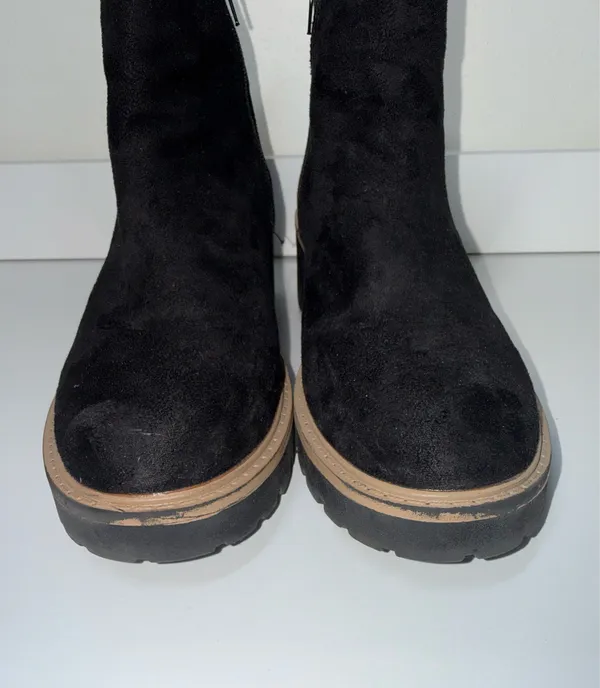 Maurices Bridget Chelsea Boots Black Faux Suede Ankle Zipper - Image 3