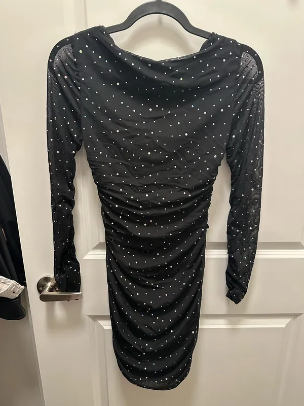 Black Sparkly Mini Dress  - Image 4
