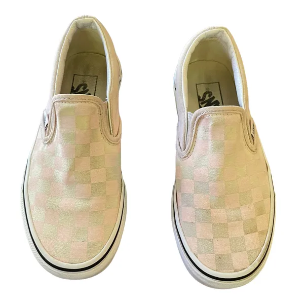 Vans Off The Wall Pink White Slip On Shoes Size 5 - Image 3