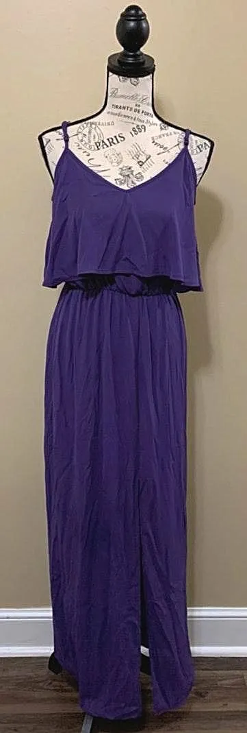 Purple Ruffle Maxi Dress - Image 2