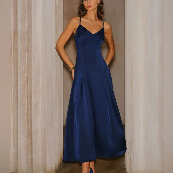 Rihoas Navy A-Line Slip Maxi Dress - Image 3