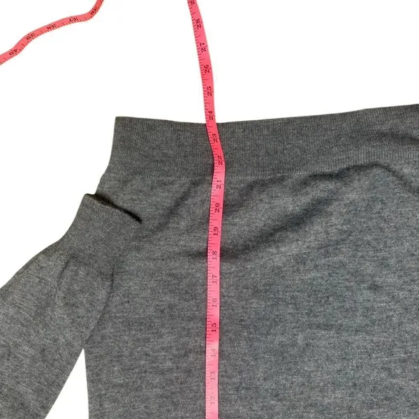 90s Vintage J Crew Gray Italian Cashmere Crewneck Sweater Small - Image 3