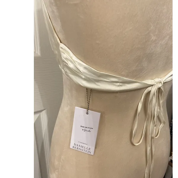 NWT Danielle Bernstein WeWoreWhat Satin Stretch Charmeuse Halter Top Ivory M - Image 8